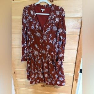 Garnet Hill Floral Rust Dress